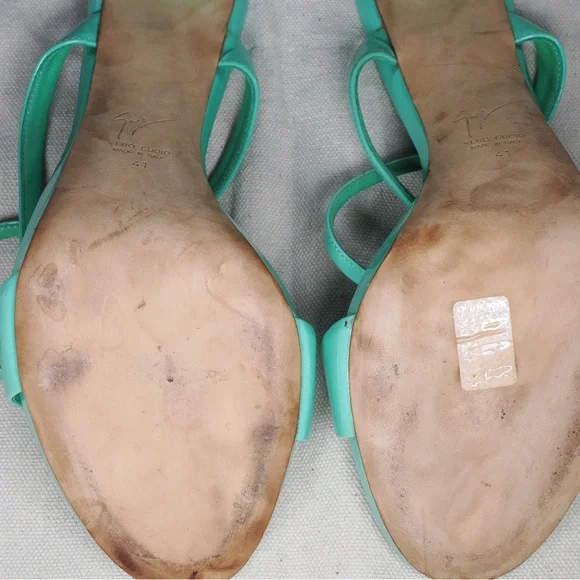 Giuseppe Zanotti Turquoise Patent Leather Arrow Stiletto Heels - Picture 4 of 16